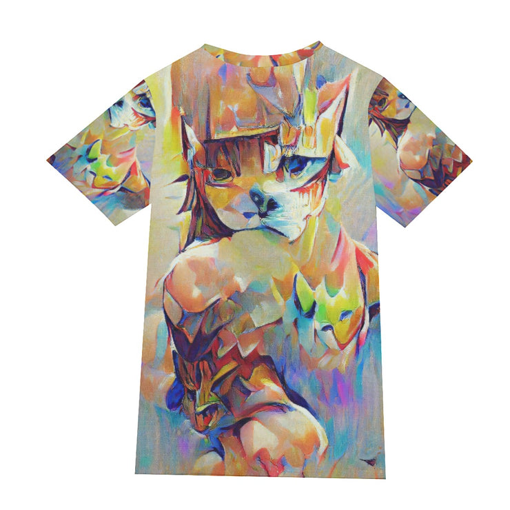 Two-Faced Cat Warrior T-shirt | Cotton