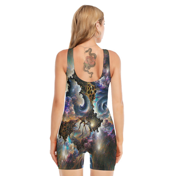 Doomsday Cosmic Travel Sleeveless One-piece Swimsuit